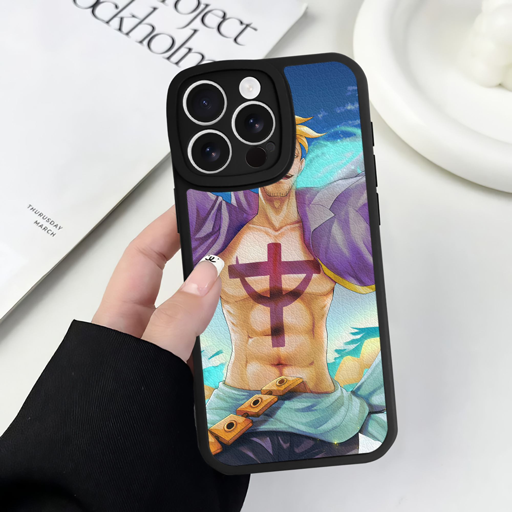 （画像用） ワンピース ONE PIECE 【iPhone 16シリーズ対応】シリコンスマホケース（レザー調） 材質：シリコン